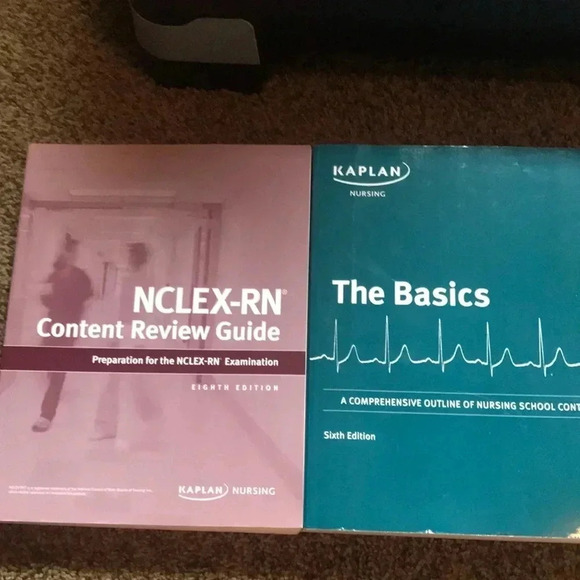 NCLEX for RN Review Guide by Kaplan- 8th edition Paired with The Basics book - Picture 1 of 7